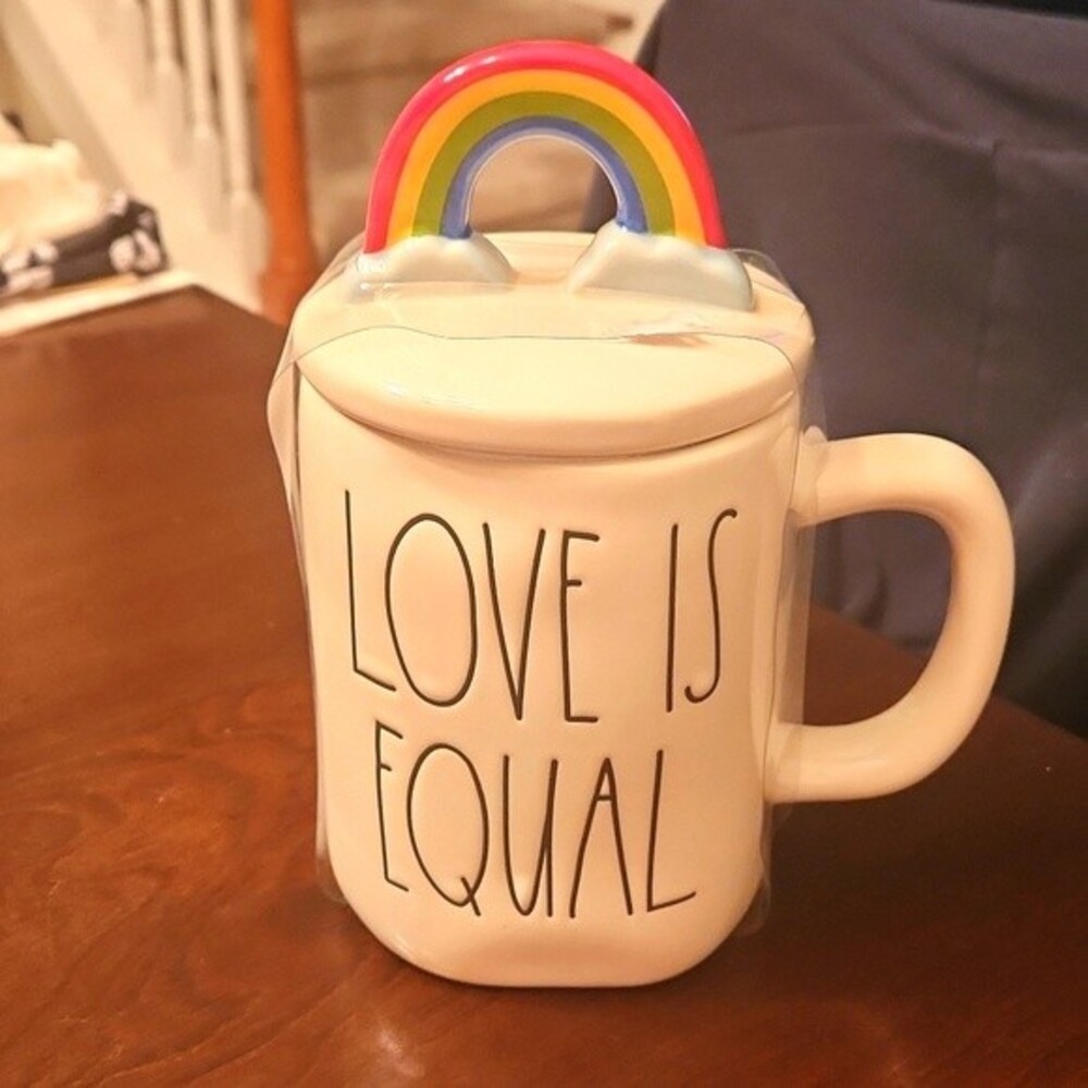 Rae Dunn "Love Is Equal" Pride Mug w/ Rainbow Lid NEW!
